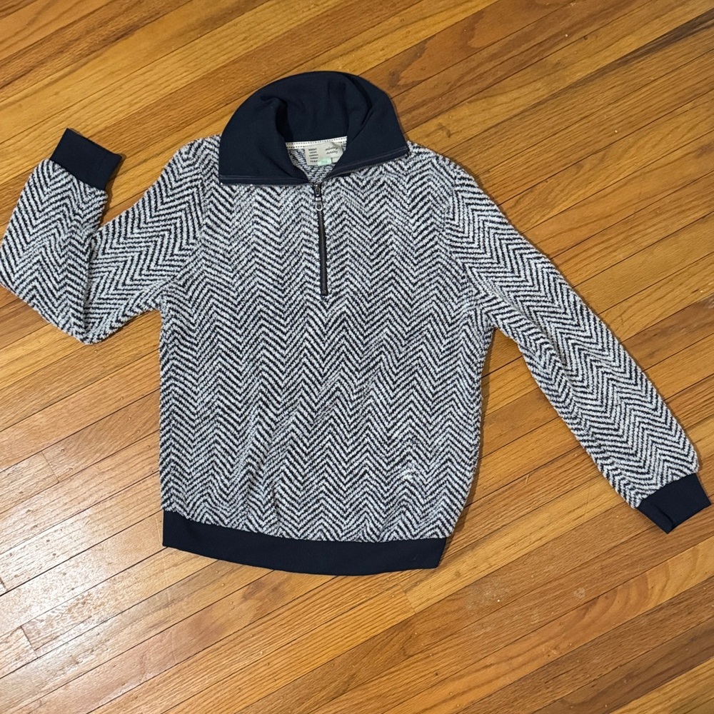Saturday Sunday by Anthropologie Chevron Quarter-zip Pullover Sweater